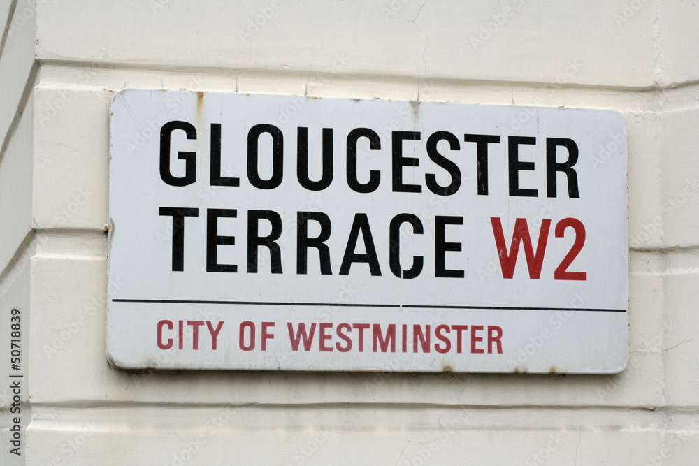 Gloucester terrace street sign