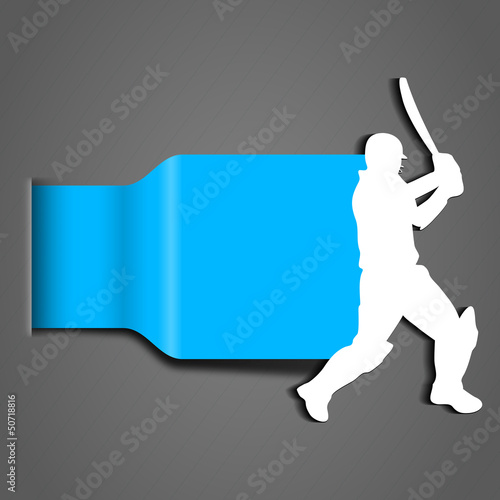 Cricket batsman in playing motion, sports concept.