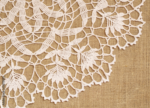 Lace on canvas