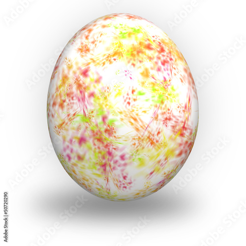 Uovo di pasqua colorato a spruzzo su fondo bianco