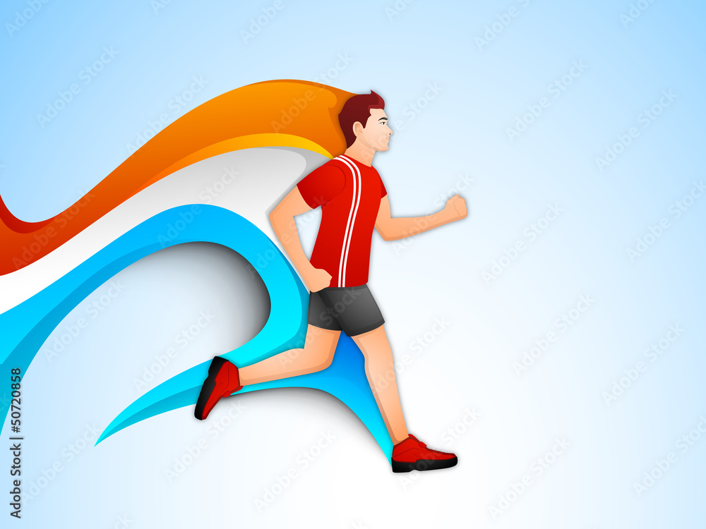 Man athlete running. EPS 10.