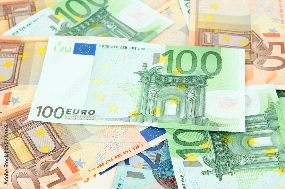 Euro banknotes close-up Euro banknotes close-up