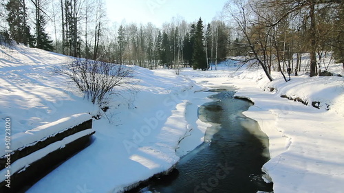 PAN of Slavianka river in  Pavlovsk, St. Petersburg, Russia photo