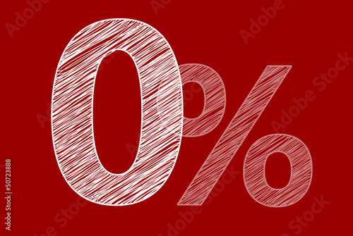 0% Finanzierung 0% Zinsen Weiss Rot Scribble