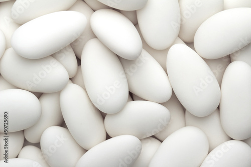 group of white sugared almonds