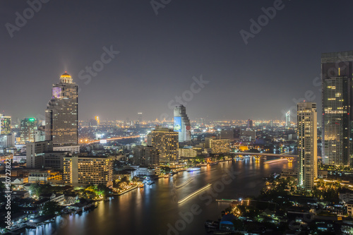 Bangkok cityscape at night © hydrogenn