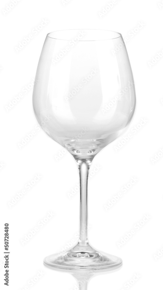 Empty wine glass isolated on white