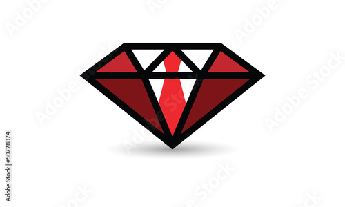 Concept diamant cravate rouge