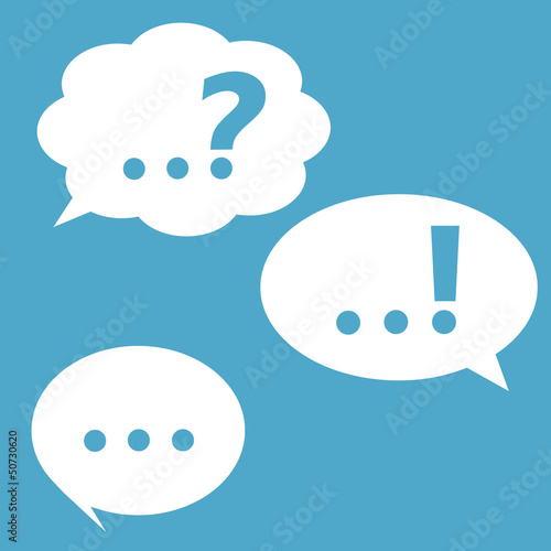 Question and answer marks with speech bubbles