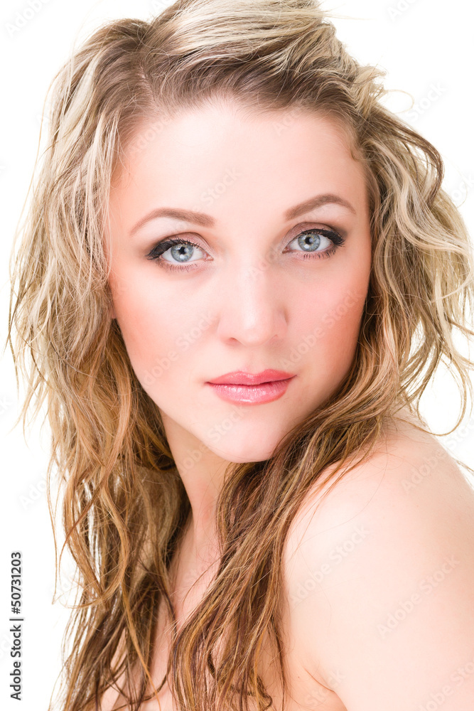 Beautiful Woman Face. Looking at Camera. Beautiful Woman Face. Looking at Camera.