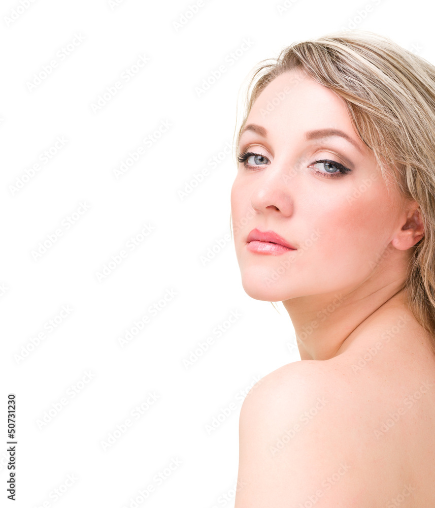 Beautiful Woman Face. Looking at Camera. Beautiful Woman Face. Looking at Camera.