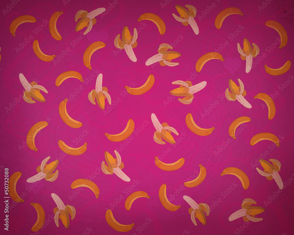 Fototapeta premium Bananas and Love !! background.pattern.illustration