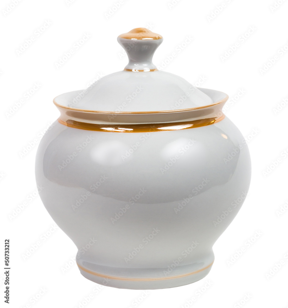 sugar-bowl basin cup isolated on white background clipping path sugar-bowl basin cup isolated on white background clipping path