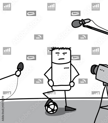 Joueur de football en conférence de presse