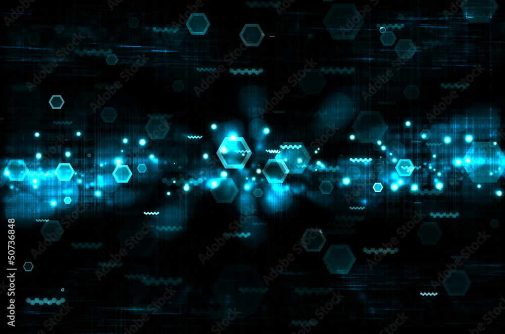 abstract blue tech with black background Stock Illustration | Adobe Stock