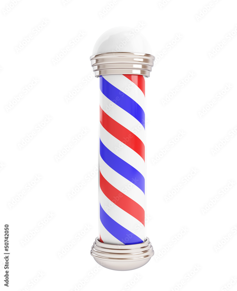 Barber Pole 3d Illustrations on a white background Barber Pole 3d Illustrations on a white background
