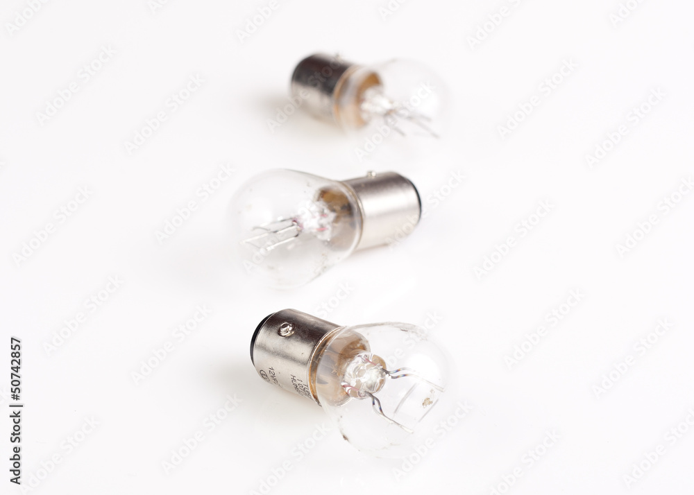Three light bulbs isolated on white background. Three light bulbs isolated on white background.