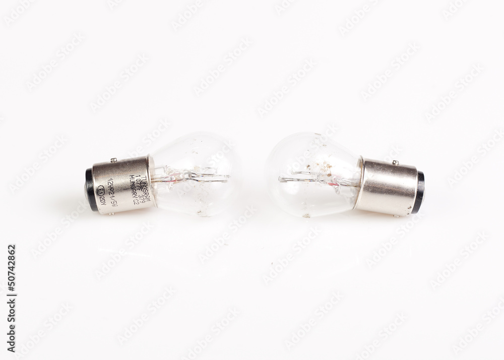 Two light bulbs isolated on white background. Two light bulbs isolated on white background.