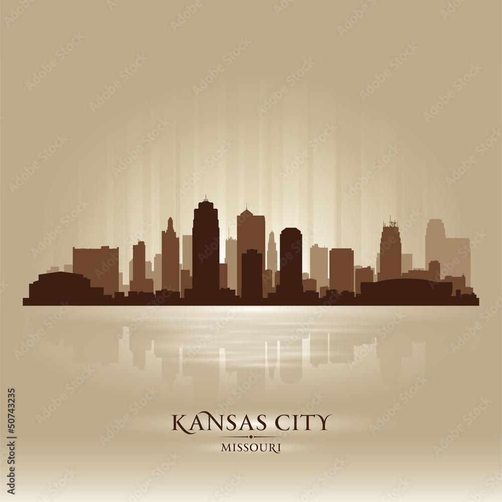 Kansas City Missouri city skyline silhouette