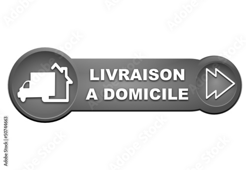 livraison à domicile sur bouton gris