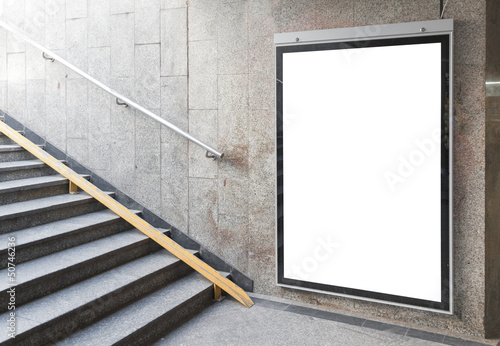 Blank billboard or poster in hall