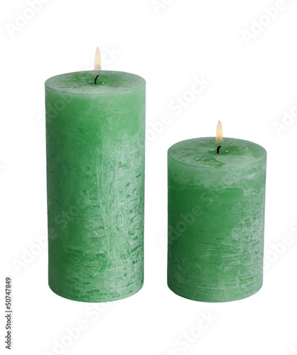 two green candles