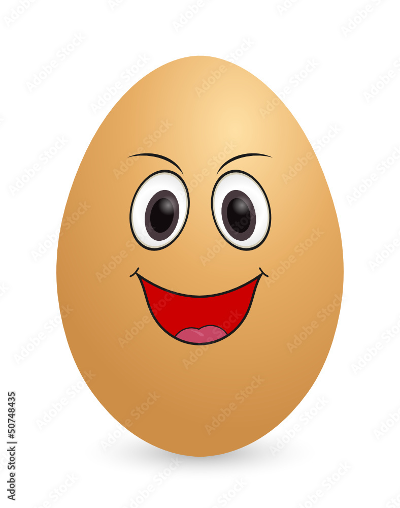 Evil, gloatingly egg on white background. Emotion, Face Evil, gloatingly egg on white background. Emotion, Face