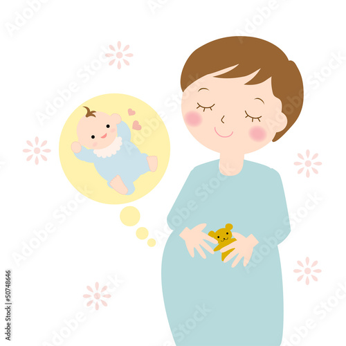 妊婦さんと赤ちゃん A pregnant woman and a baby