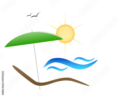 summer holidays - sun,beach,sunshade,umbrella and deck chair
