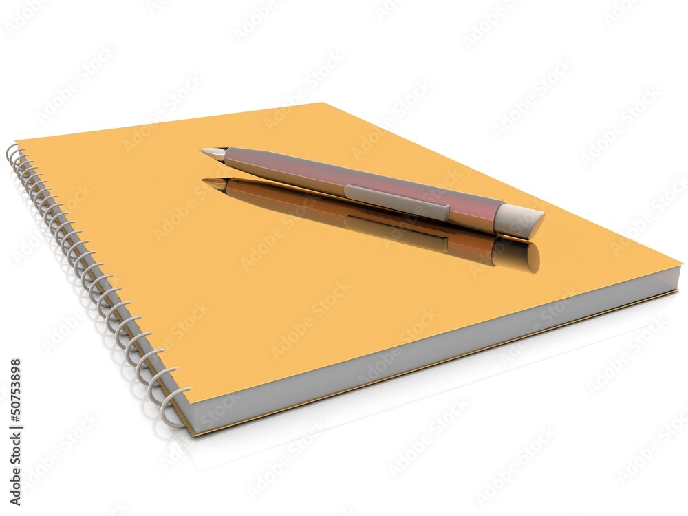 Notebook and pen on a white background Notebook and pen on a white background