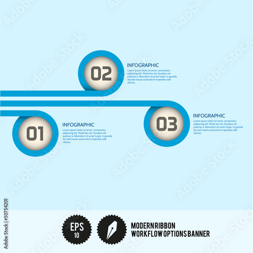 Modern RIbbon Workflow Options Banner - Vector Illustration