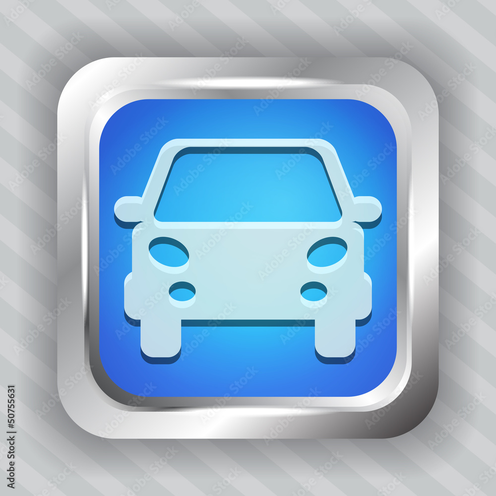 blue car button icon