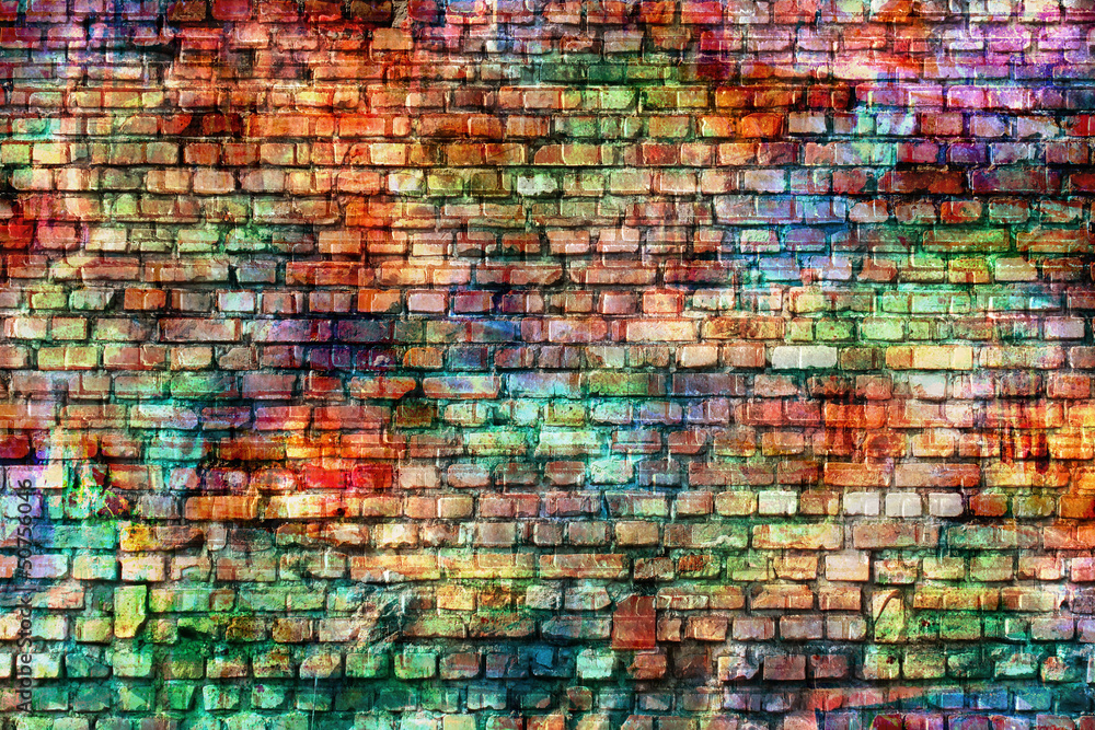 grunge colorful wall, empty room