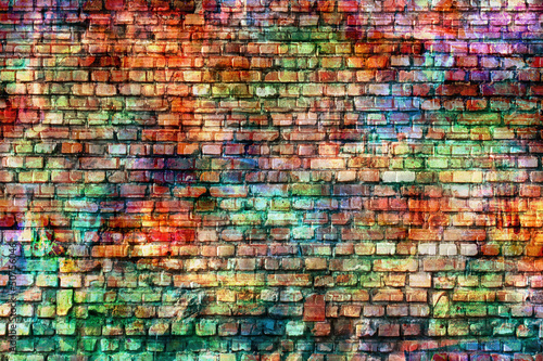 grunge colorful wall, empty room