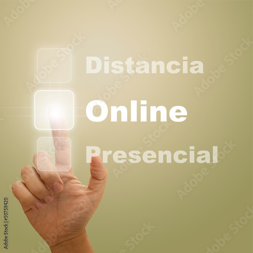 Enseñanza online, distancia y presencial. photo