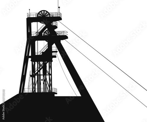 a tower for coal mining vector photo