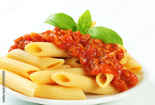 Penne with meat tomato sauce