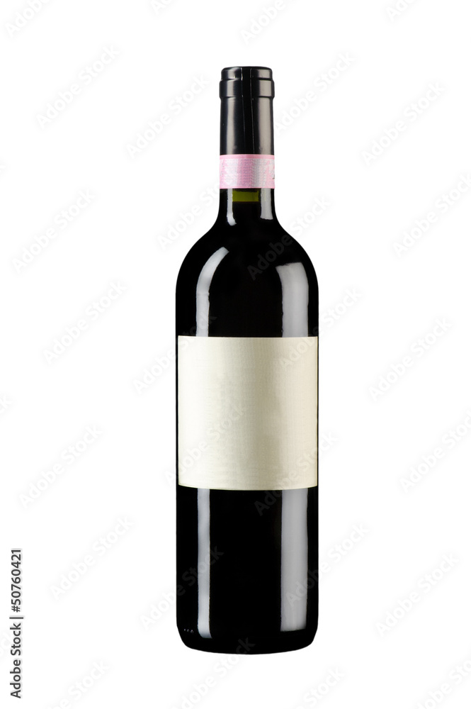 unopened wine bottle on white unopened wine bottle on white
