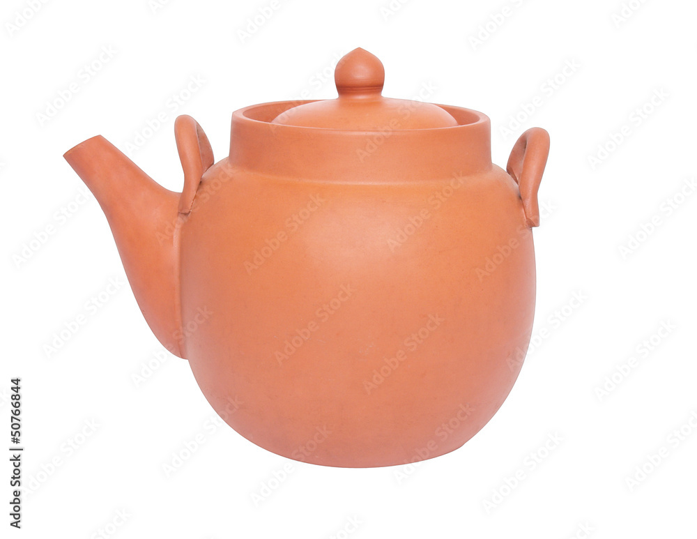 Brown tea-pot on white Brown tea-pot on white