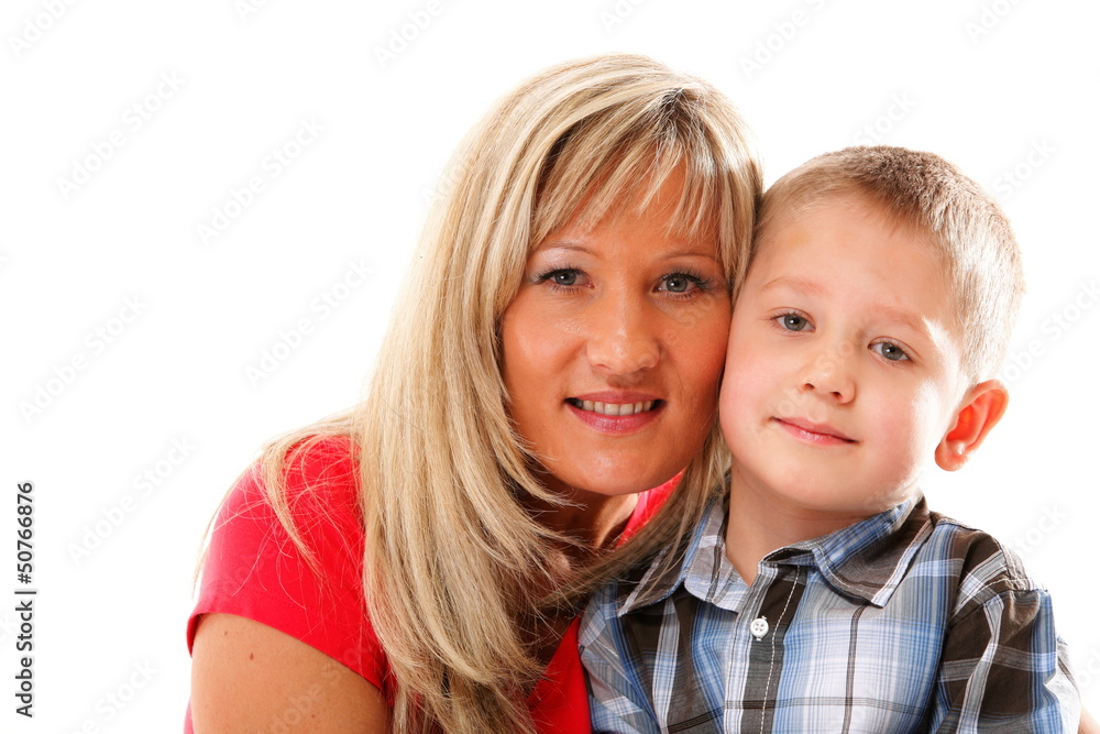 mature mother with child 6 years boy isolated mature mother with child 6 years boy isolated