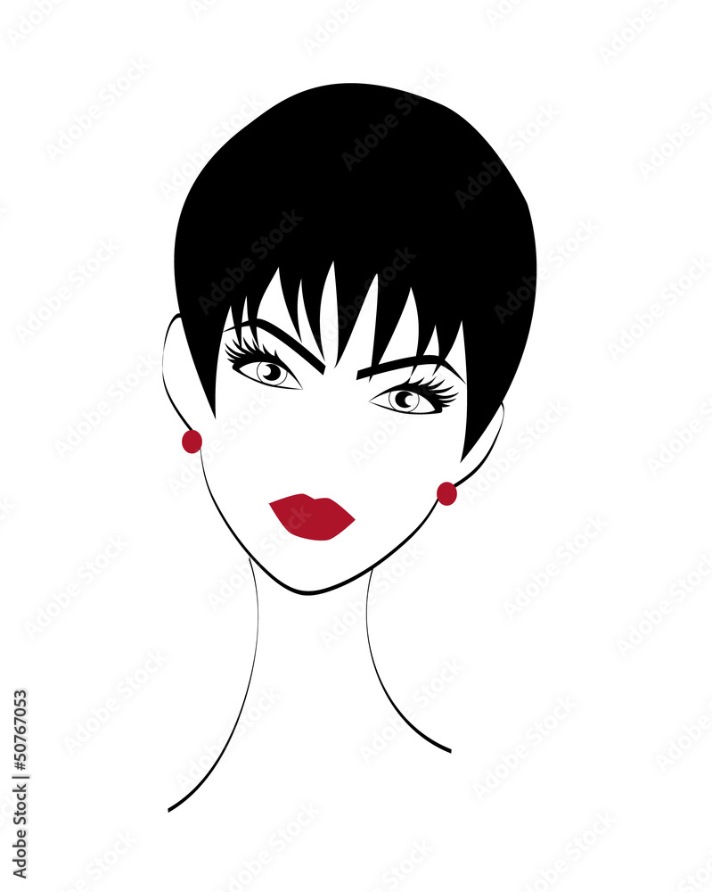 Girl logo whit red lips Girl logo whit red lips