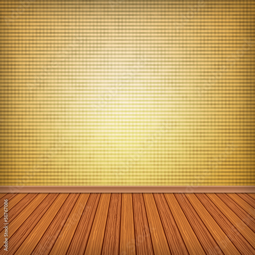Empty room, interior with wallpaper. © the_pixel