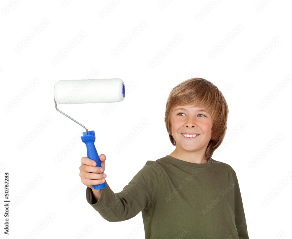 © Gelpi - Adorable child with a paint roller © Gelpi - Adorable child with a paint roller
