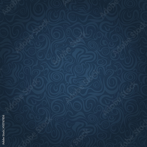 Abstract Dark Blue Faded Waving Swirl Seamless Background