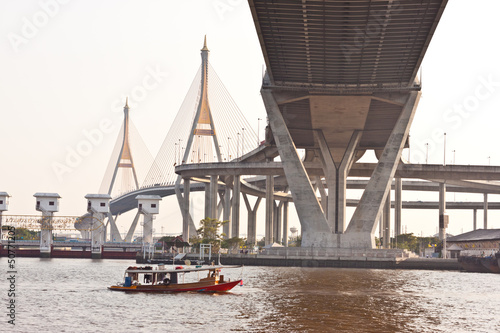 rope bridge in thailand photo