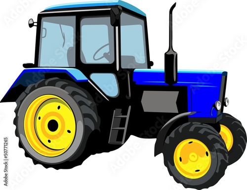 Beautiful tractor isolated on a white background