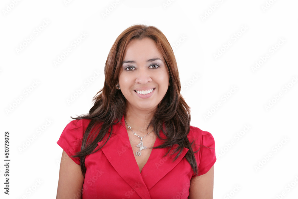 Young beautiful businesswoman over white background Young beautiful businesswoman over white background
