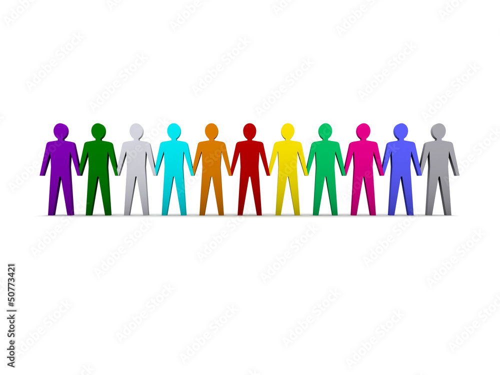 Group of different people. Concept 3D illustration Group of different people. Concept 3D illustration
