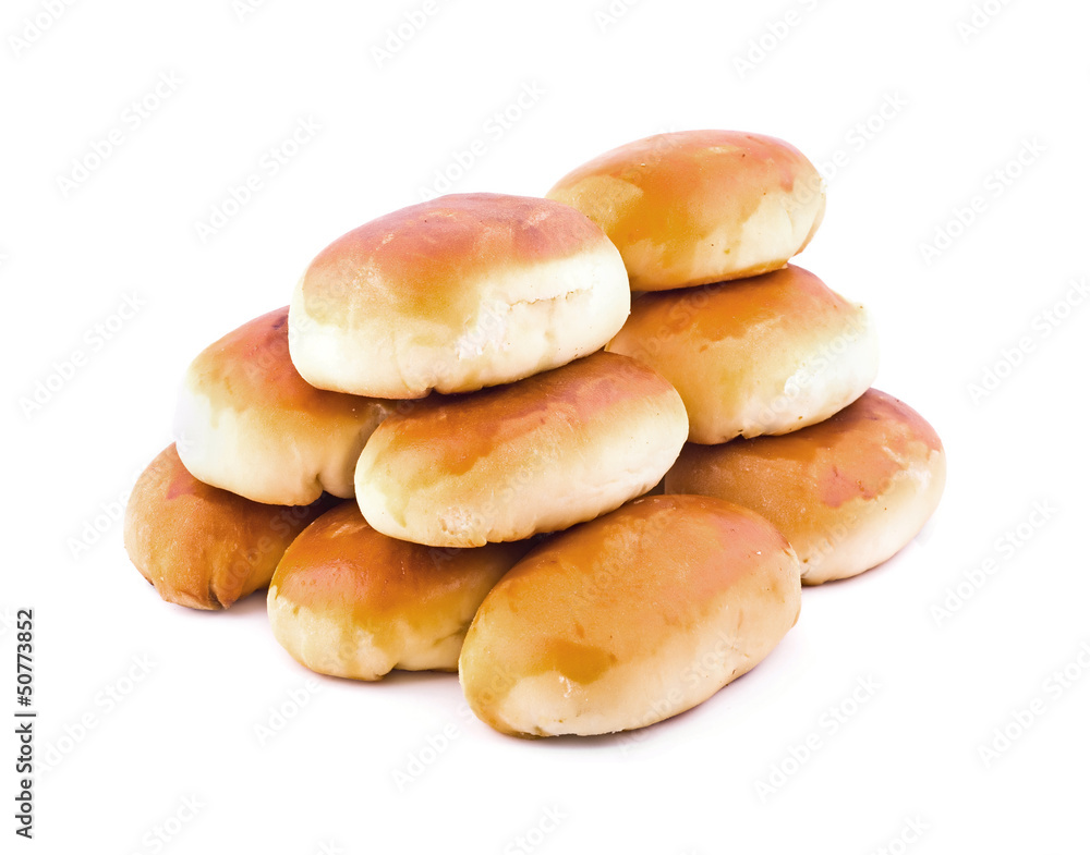 Patties with stuffing on the white Patties with stuffing on the white