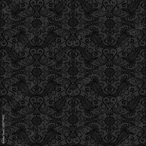 Black seamless lace pattern